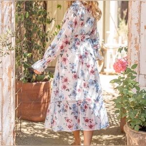 Elegant Floral Long Sleeve Dress